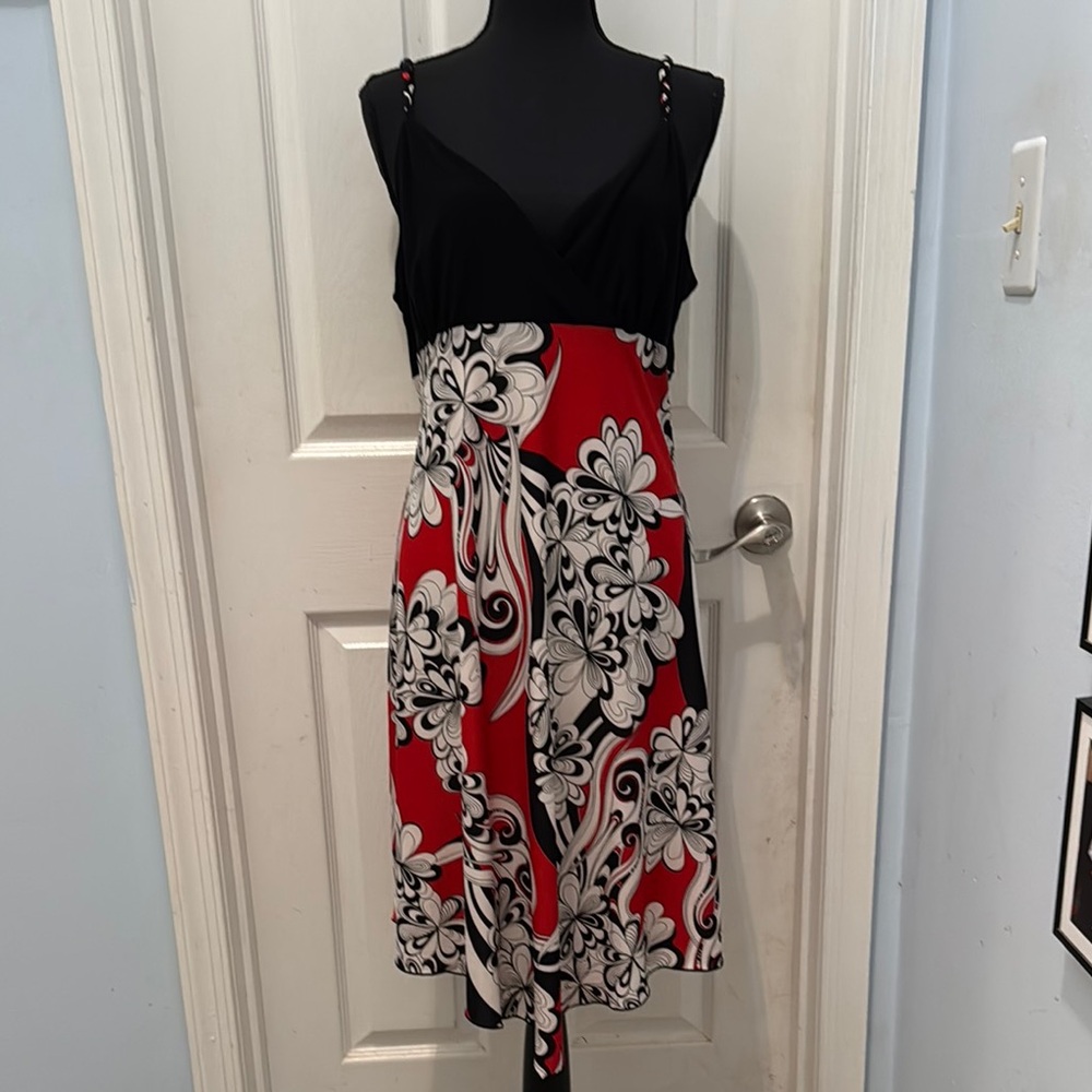 Dress Barn Black and Red Spaghetti Strap Sundress